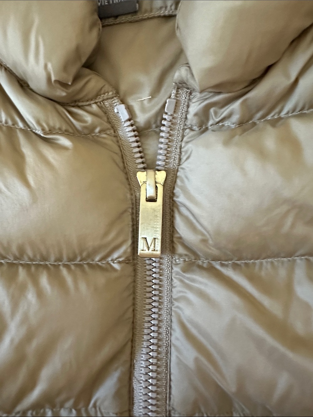 Martha Stewart Short Sleeve Puffer Vest in Light Taupe - Picture 6 of 8